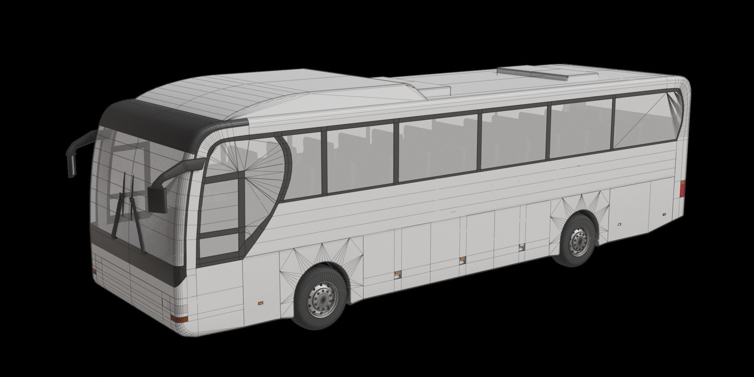 White Modern Coach Bus Free 3D model_3