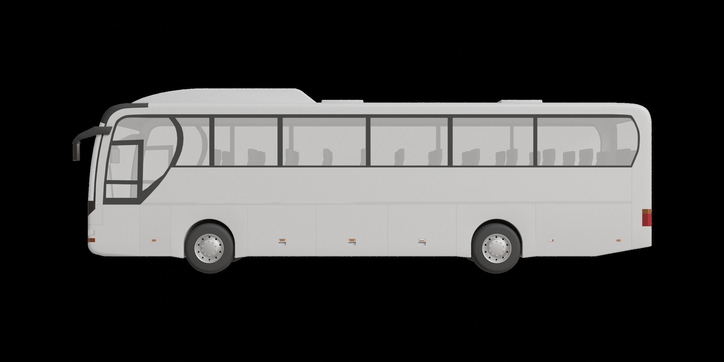 White Modern Coach Bus Free 3D model_4