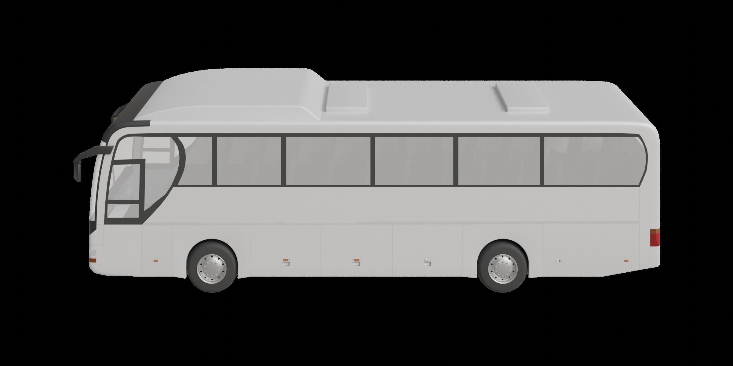 White Modern Coach Bus Free 3D model_8