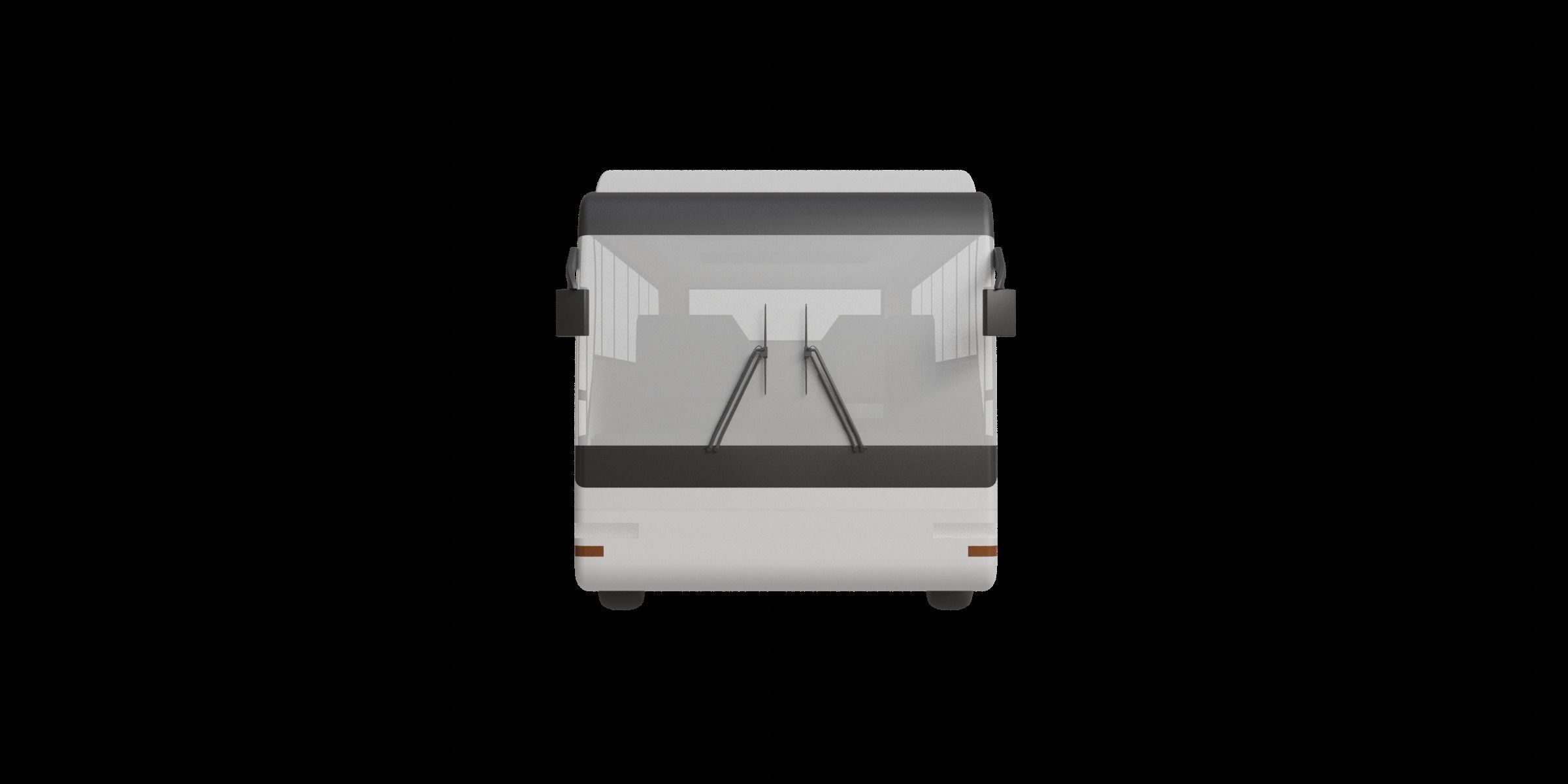 White Modern Coach Bus Free 3D model_5