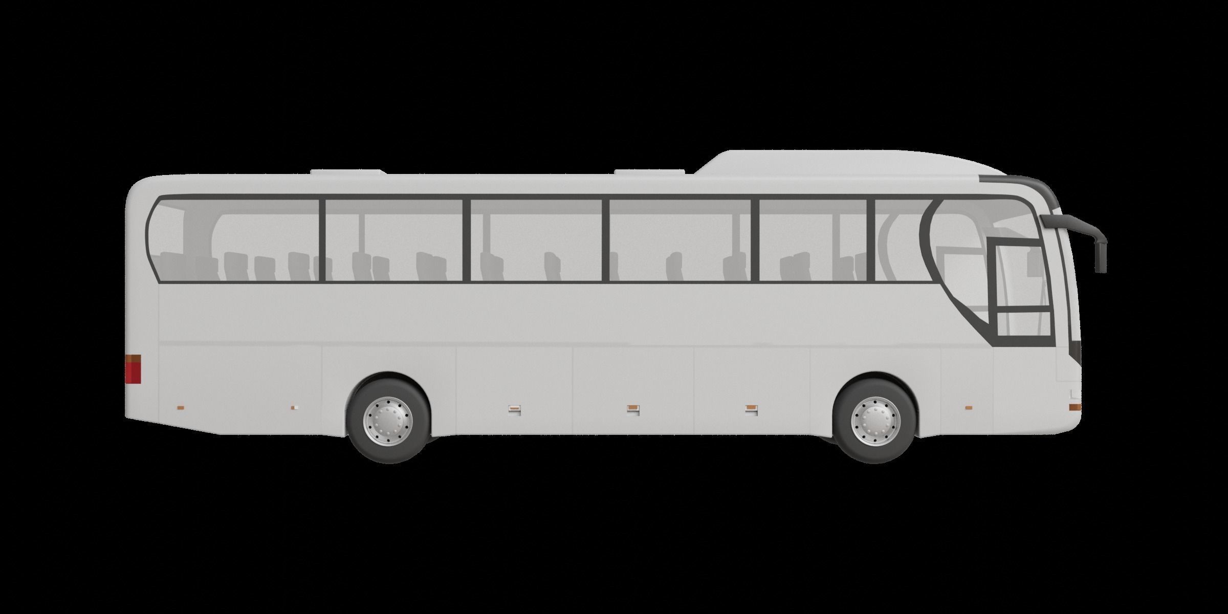 White Modern Coach Bus Free 3D model_6