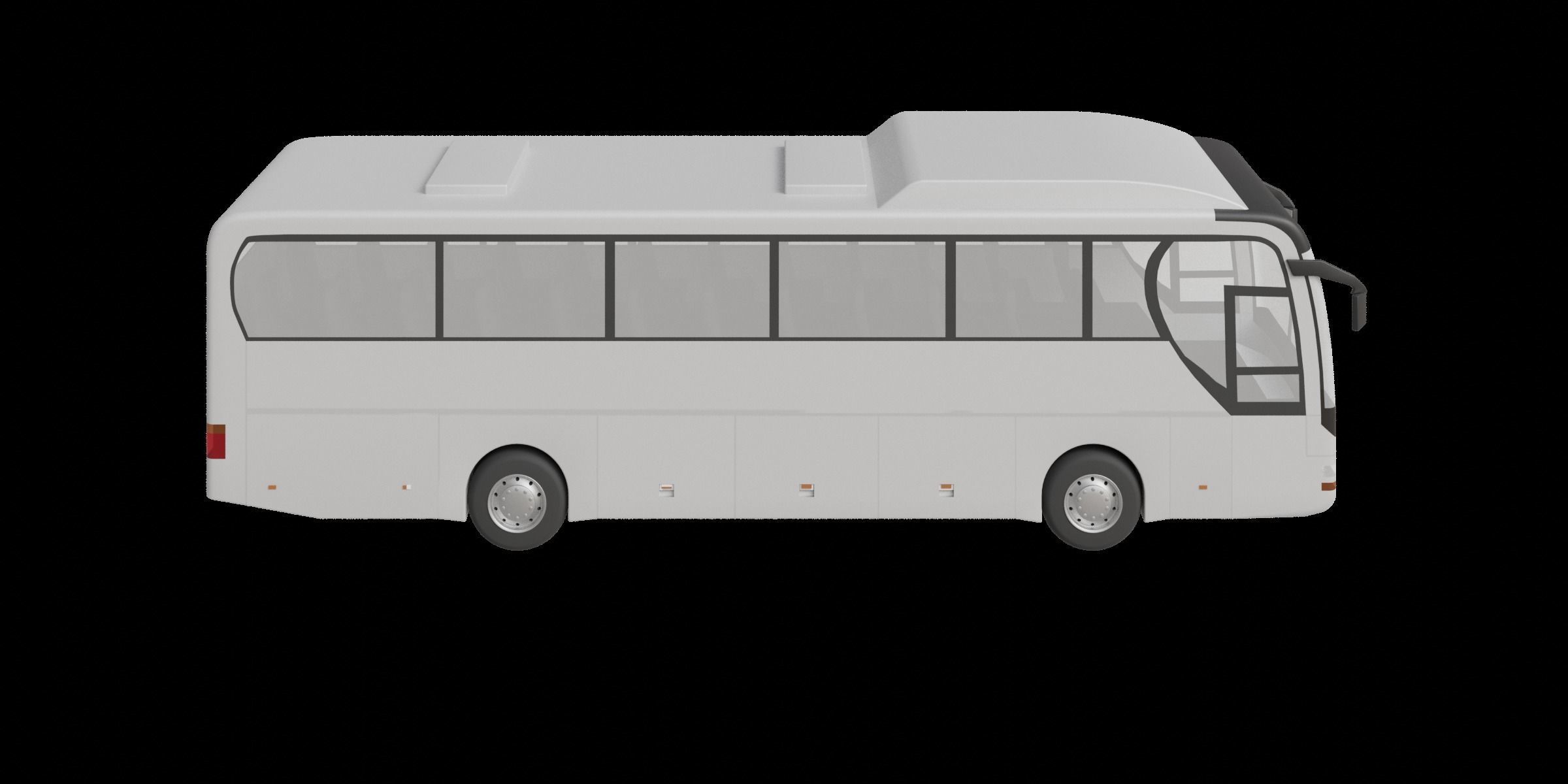 White Modern Coach Bus Free 3D model_10