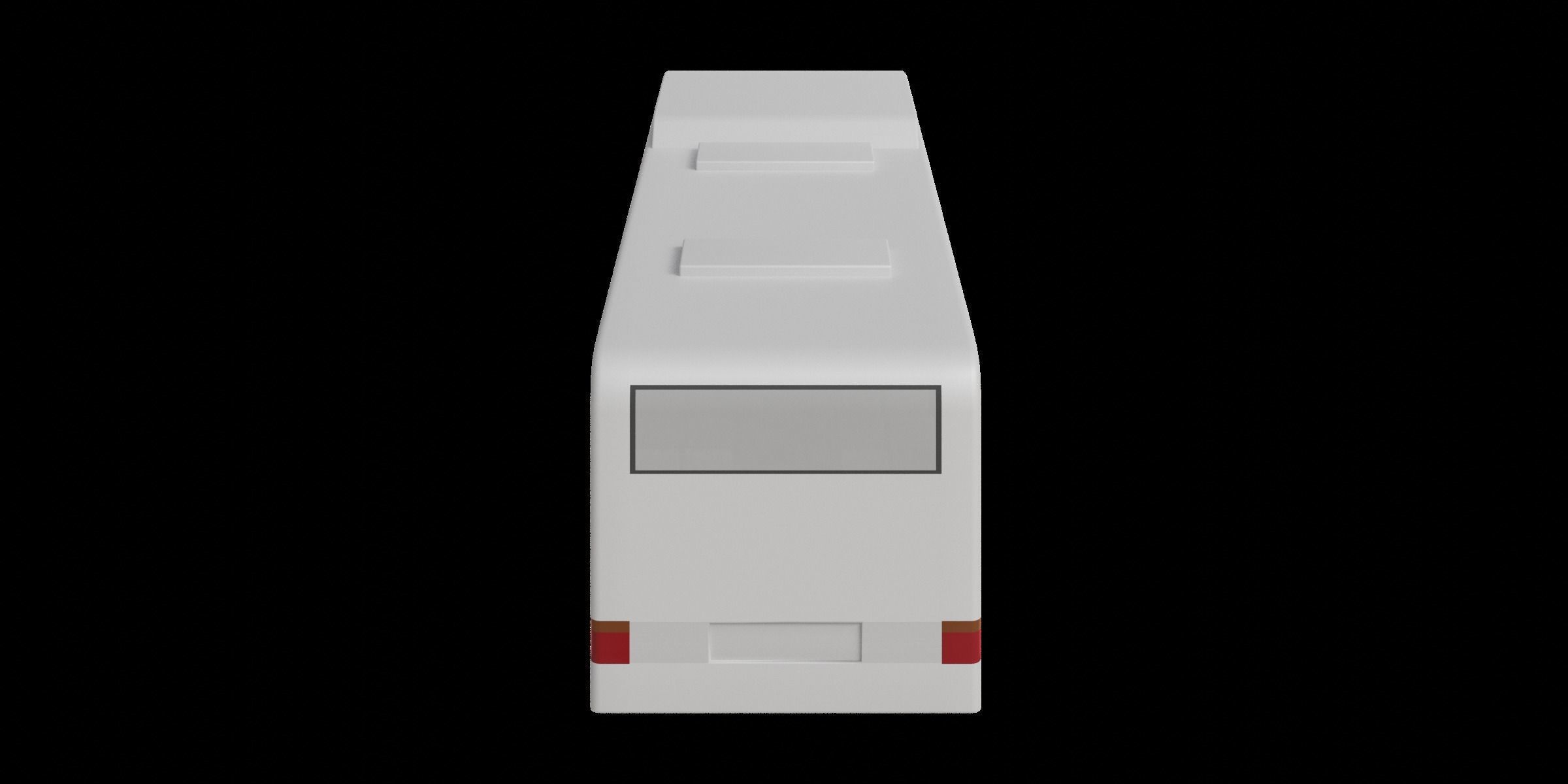 White Modern Coach Bus Free 3D model_11