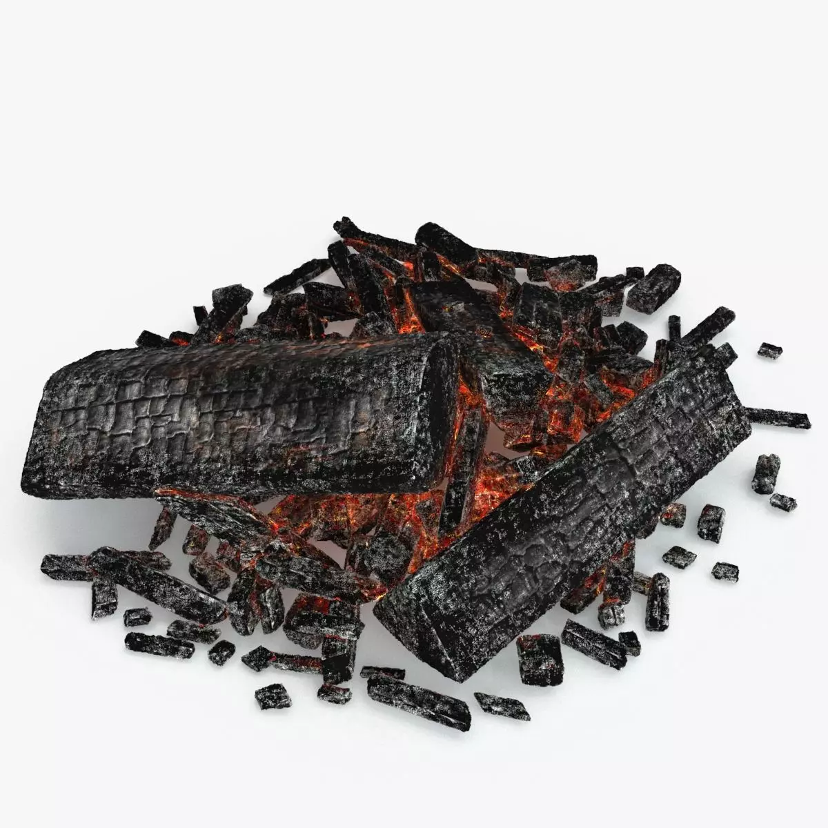 Campfire Low-poly 3D model_0