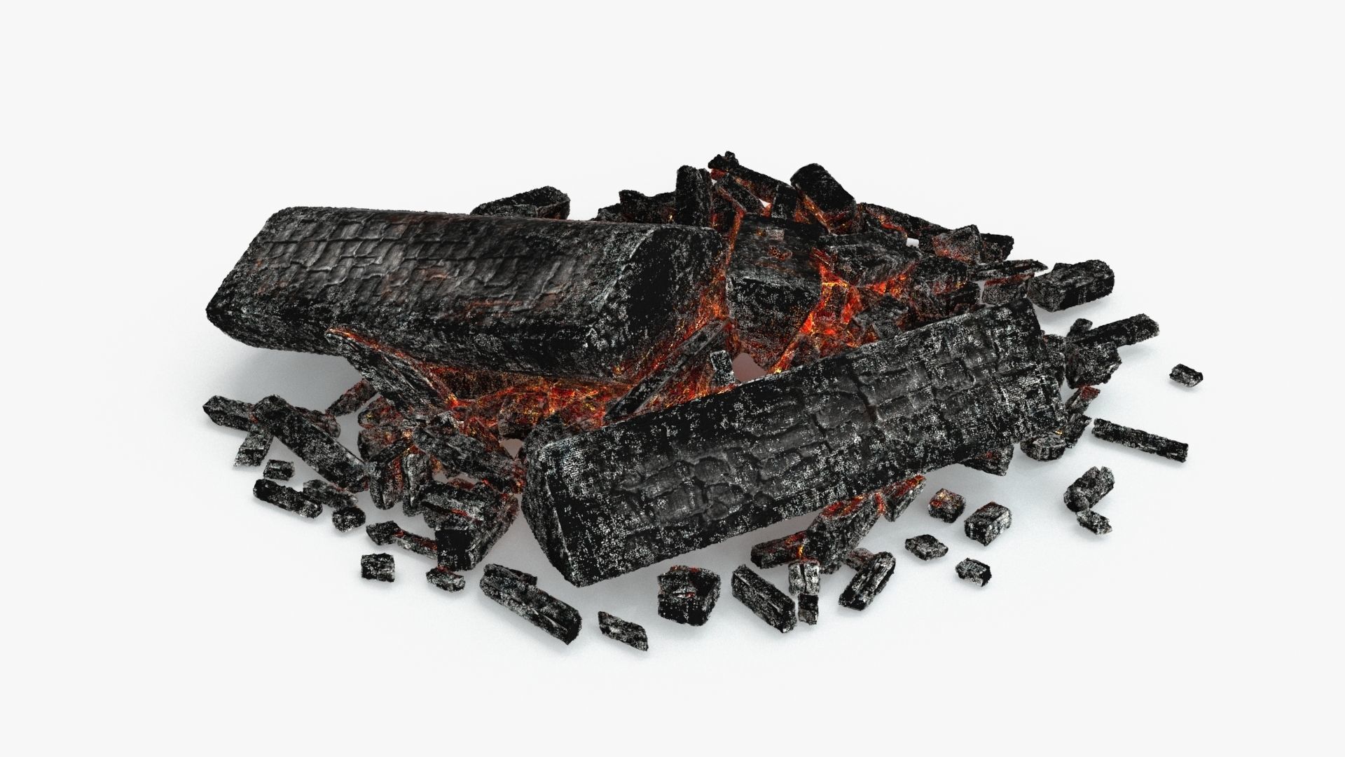 Campfire Low-poly 3D model_14