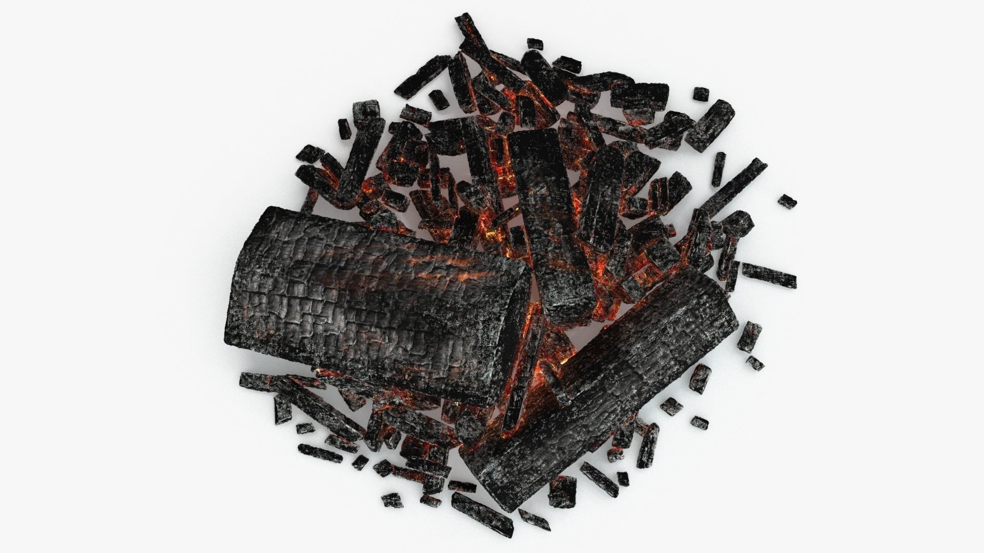 Campfire Low-poly 3D model_16