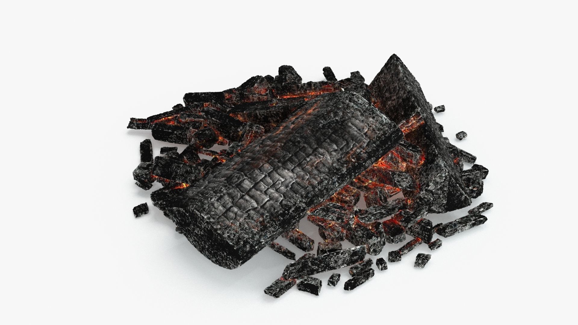 Campfire Low-poly 3D model_5