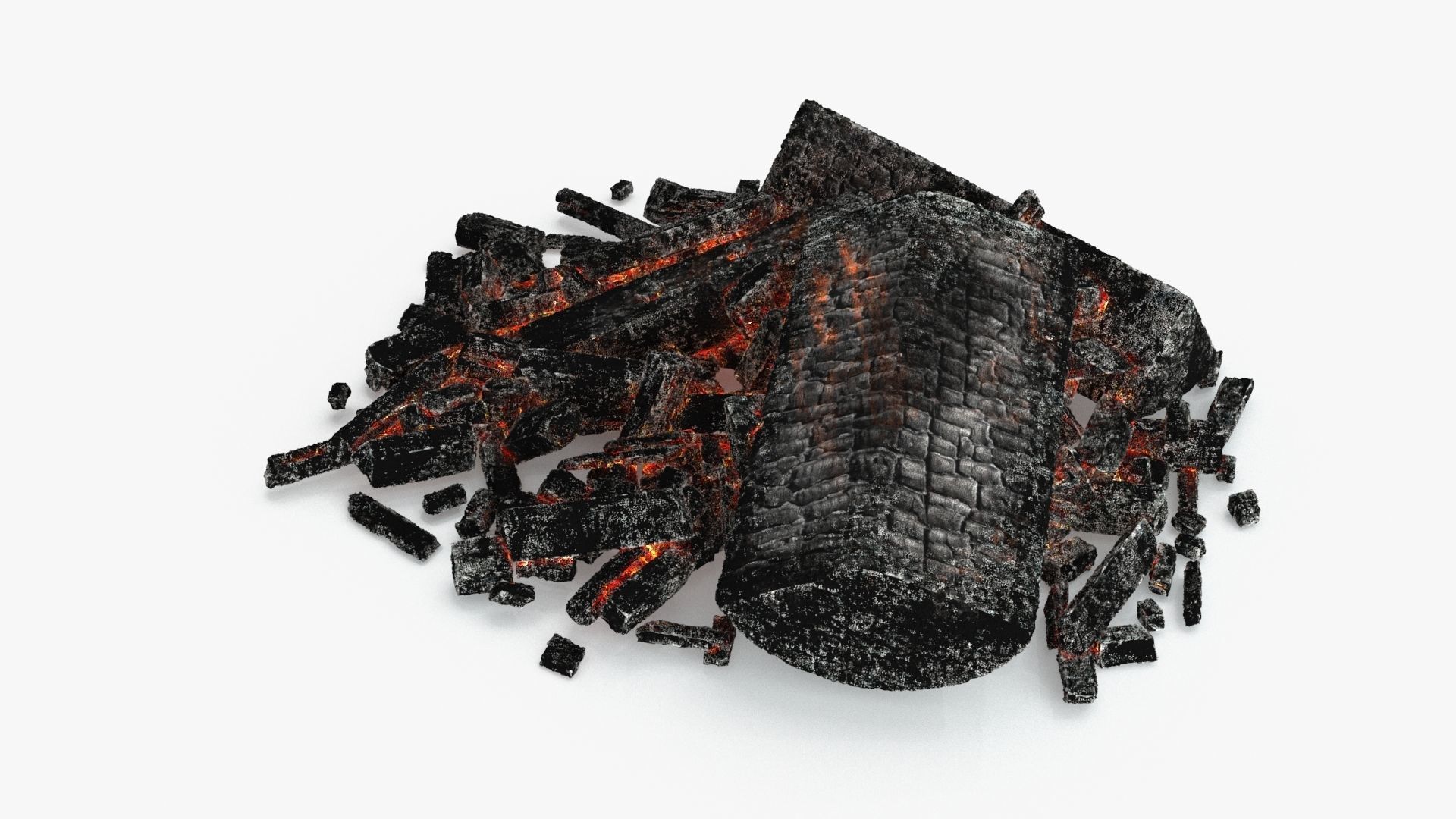 Campfire Low-poly 3D model_6