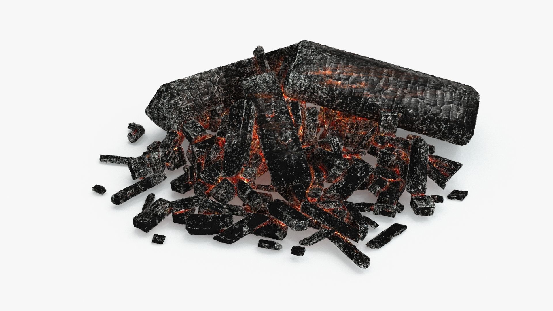 Campfire Low-poly 3D model_9