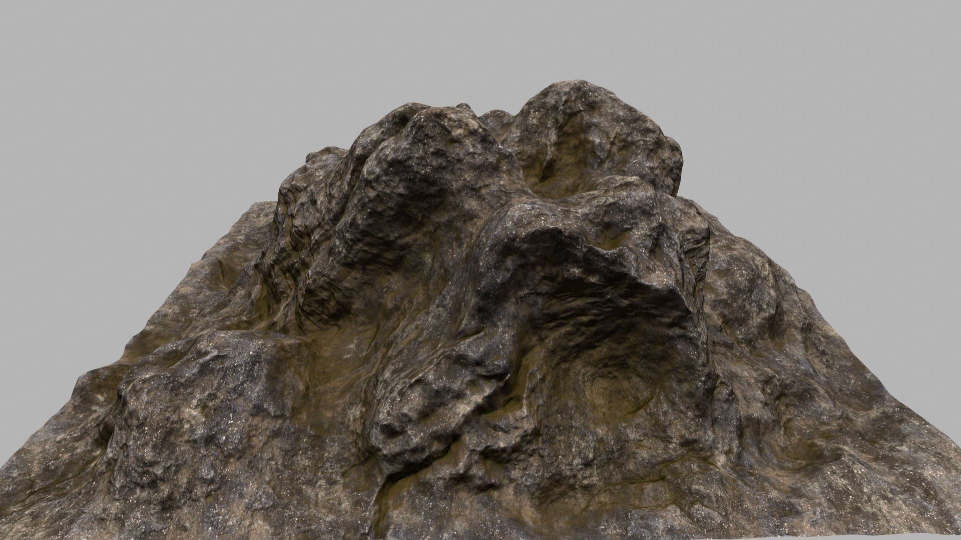 Rock with person 3D model_8