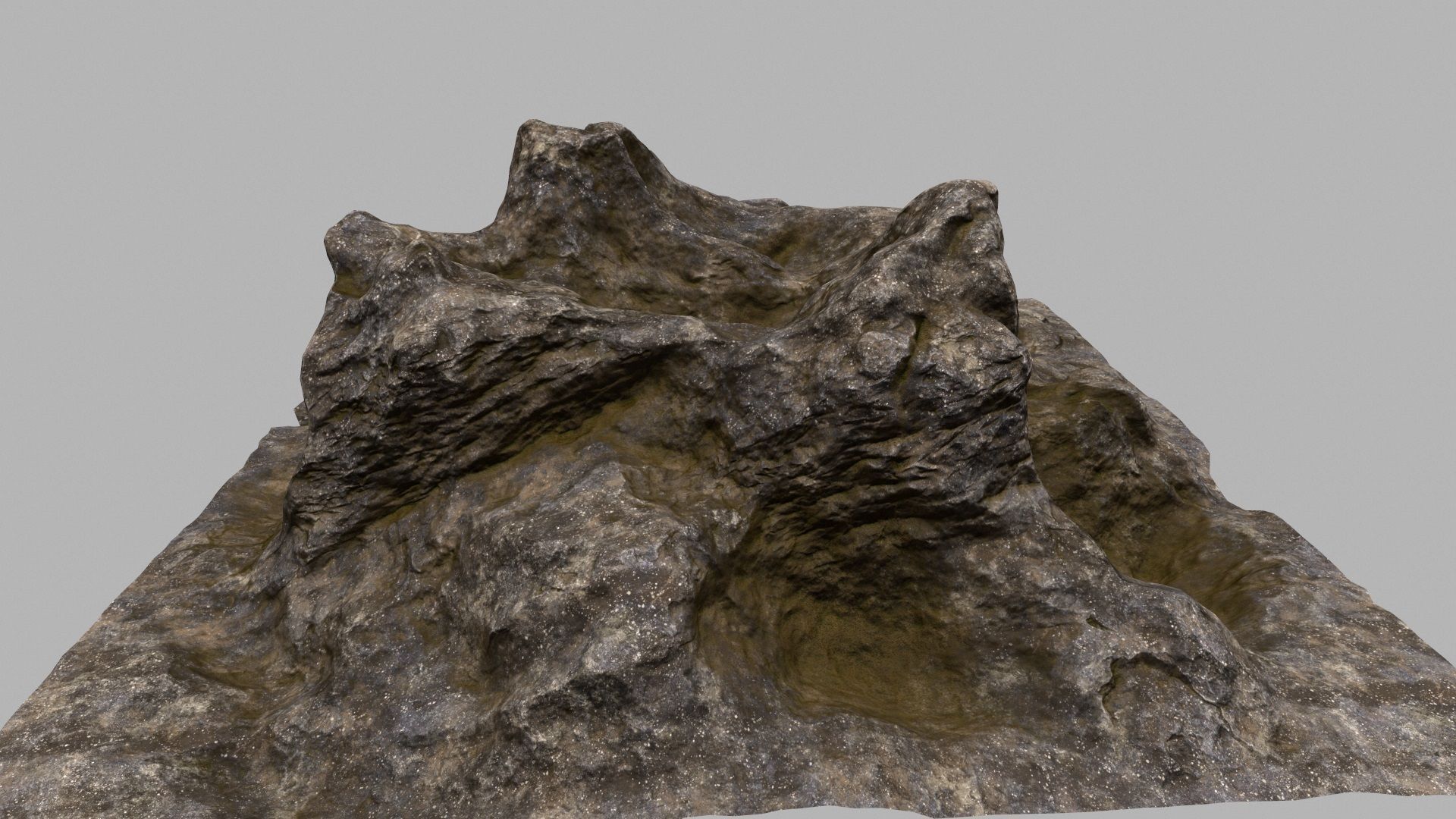 Rock with person 3D model_6