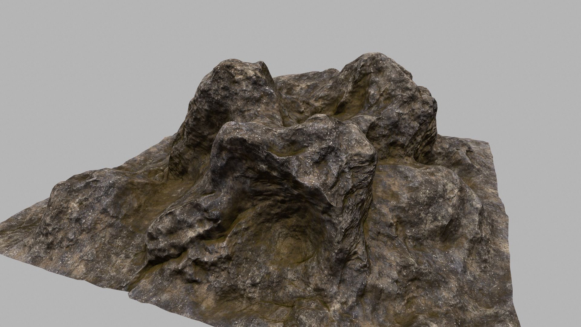 Rock with person 3D model_9