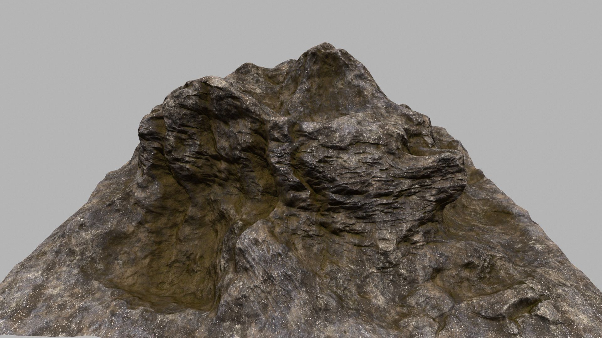 Rock with person 3D model_1