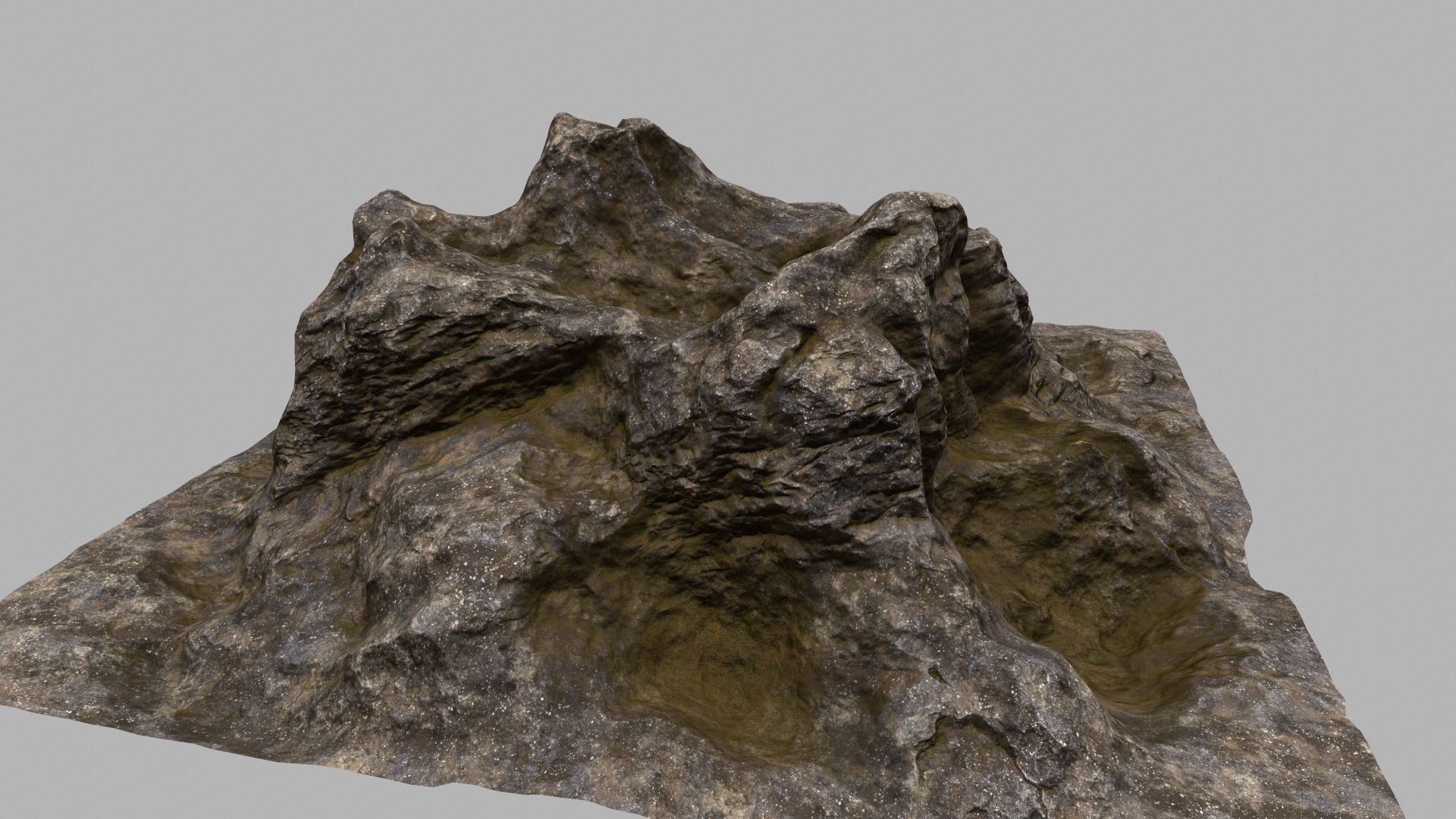 Rock with person 3D model_5