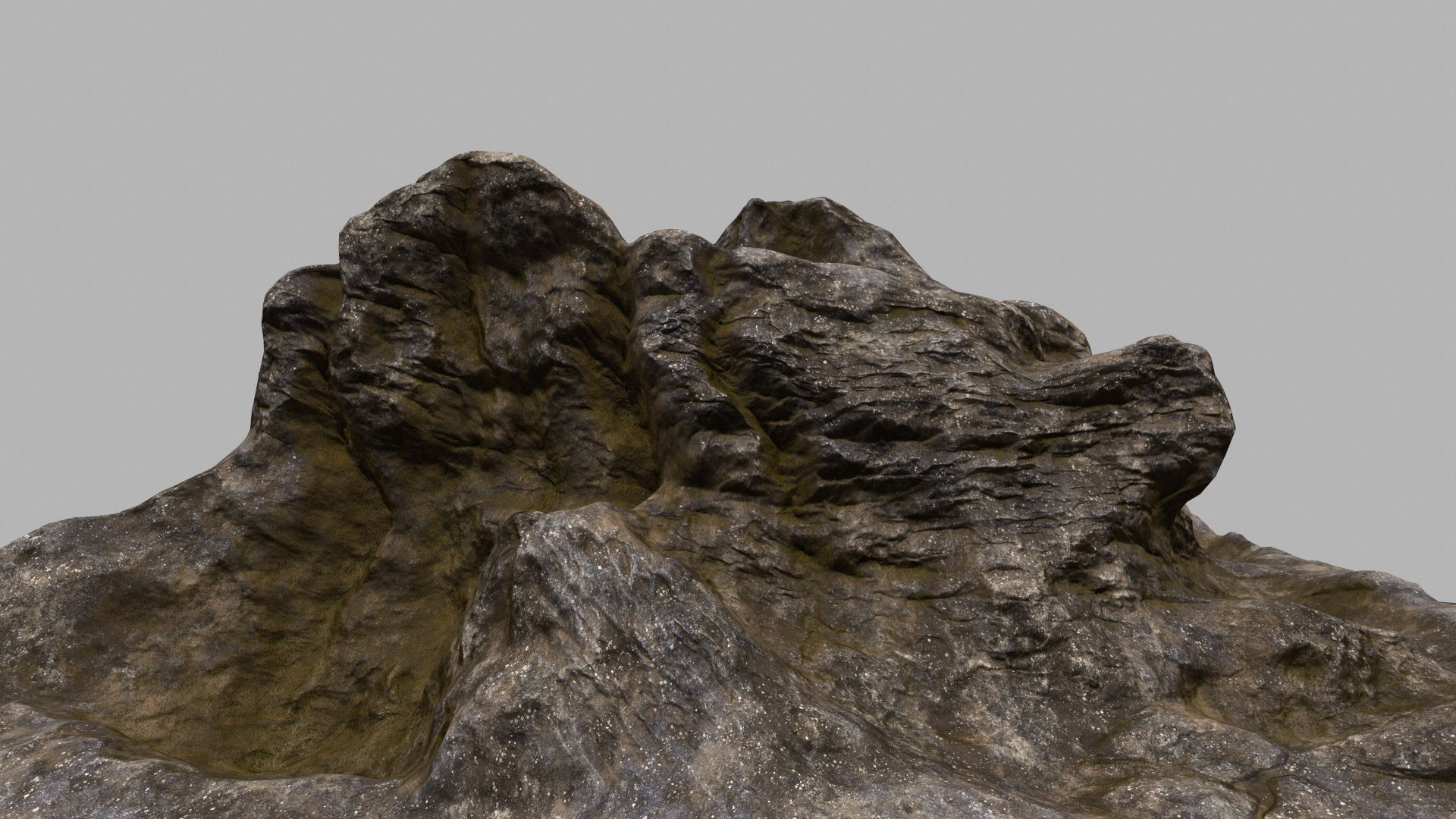 Rock with person 3D model_3