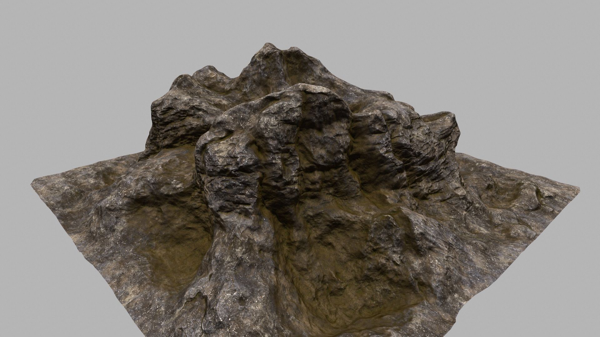 Rock with person 3D model_2