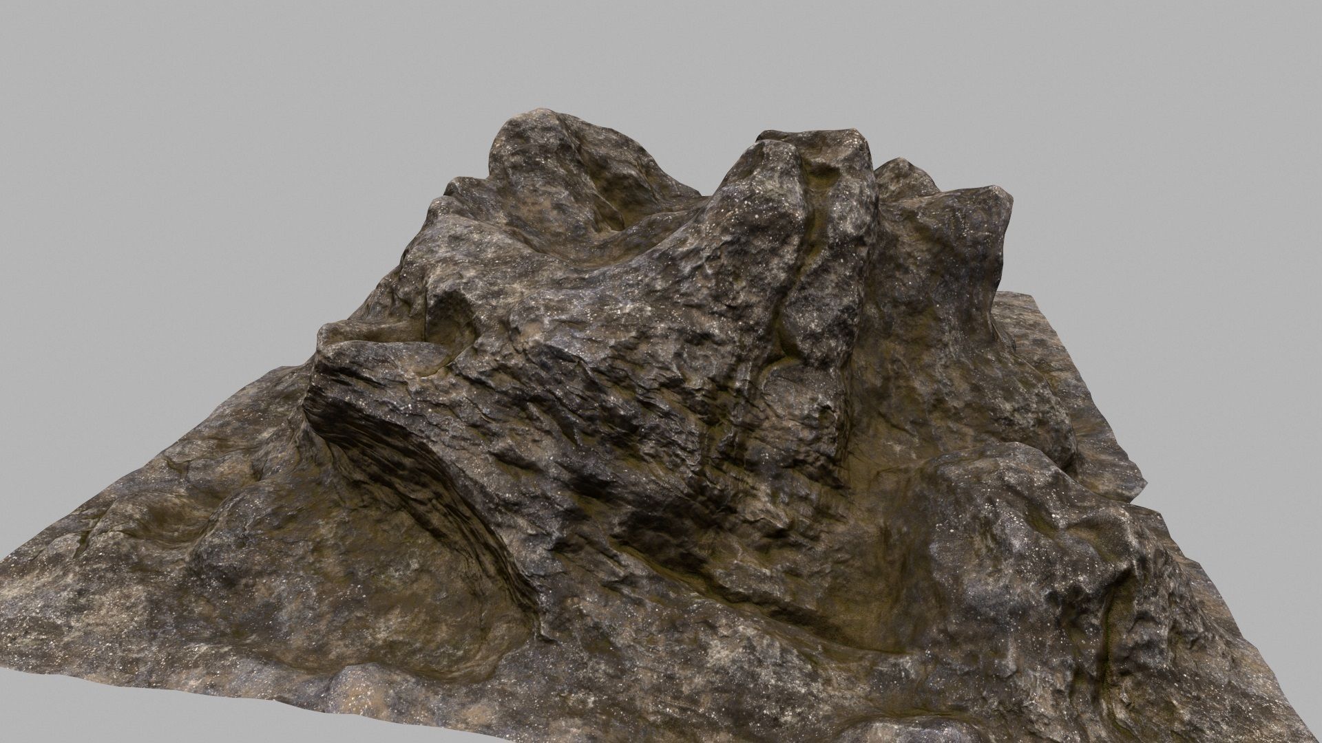 Rock with person 3D model_11