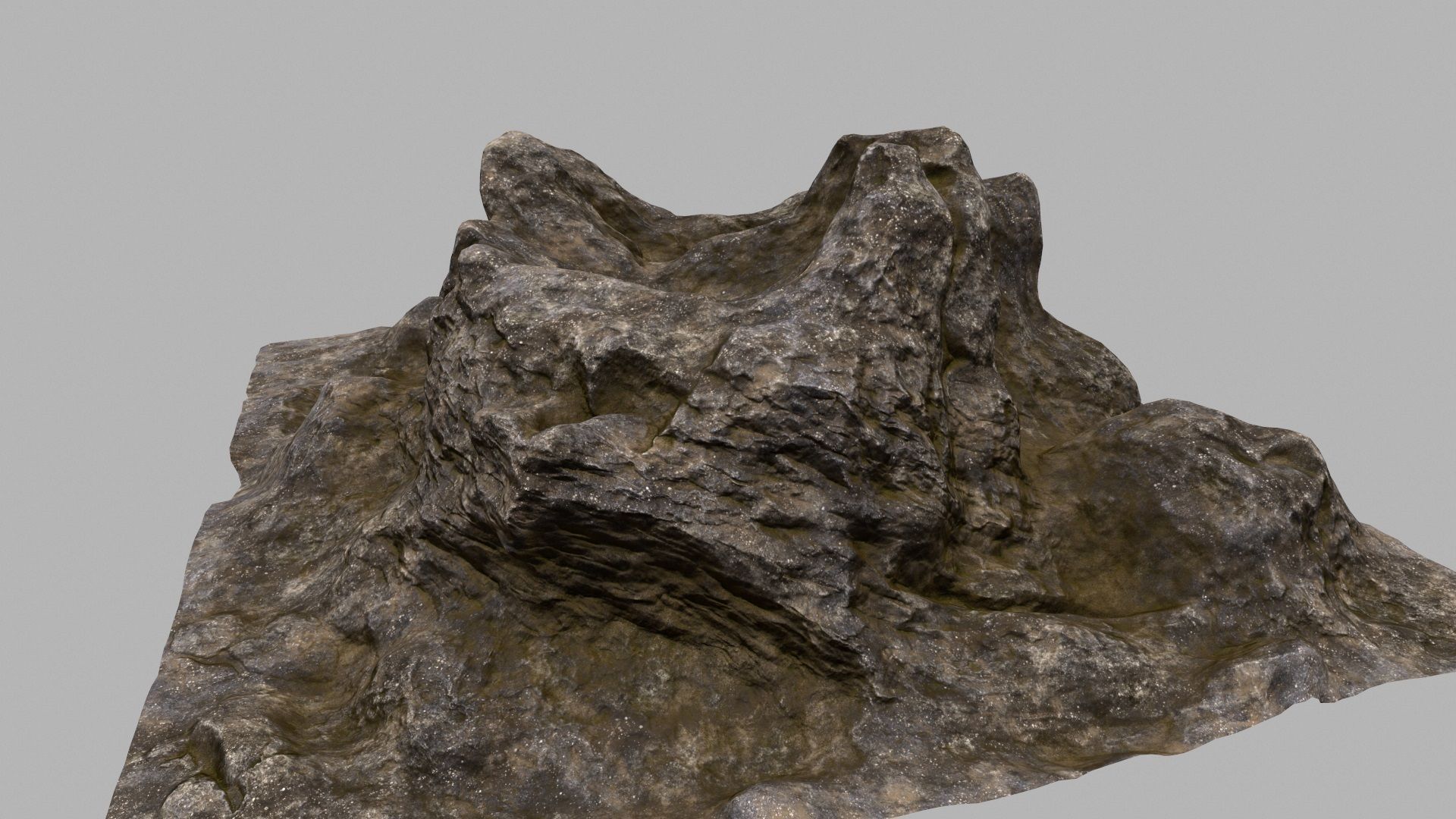 Rock with person 3D model_12
