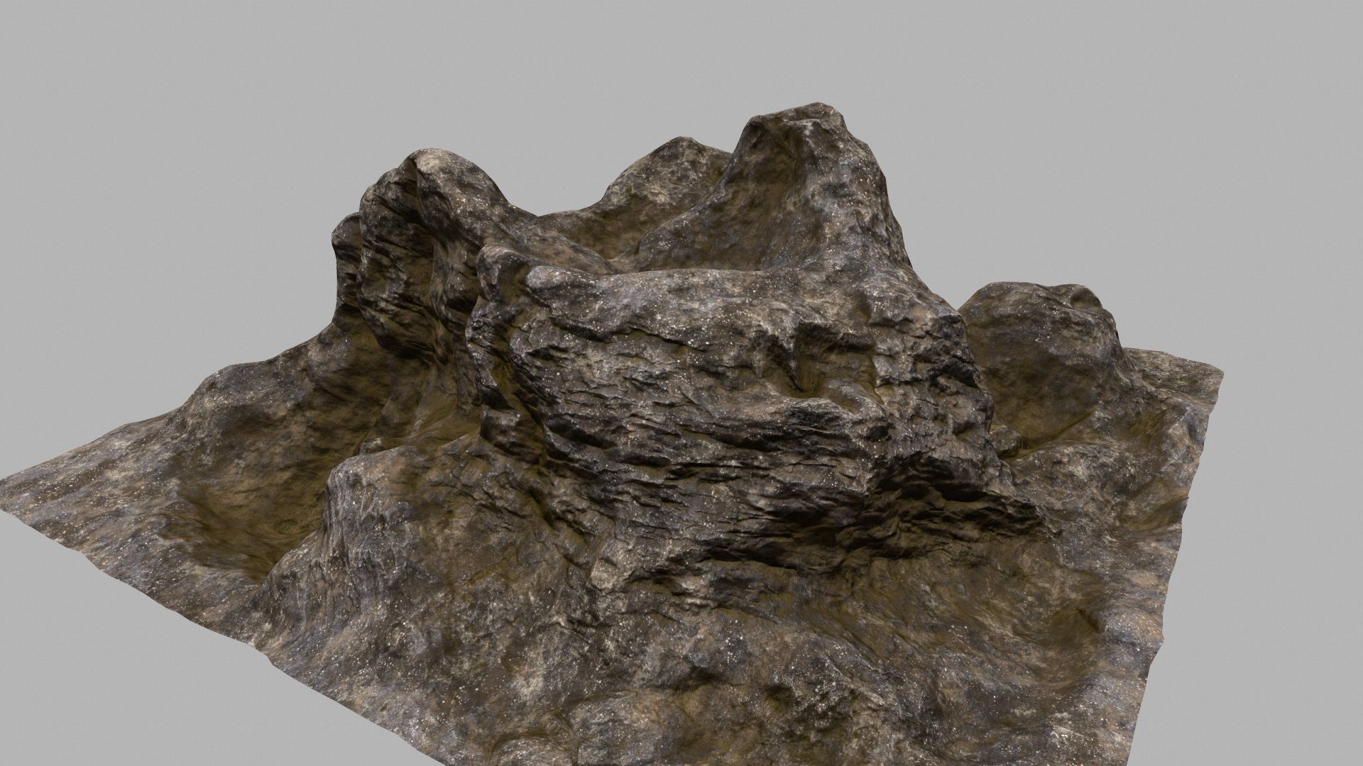 Rock with person 3D model_13