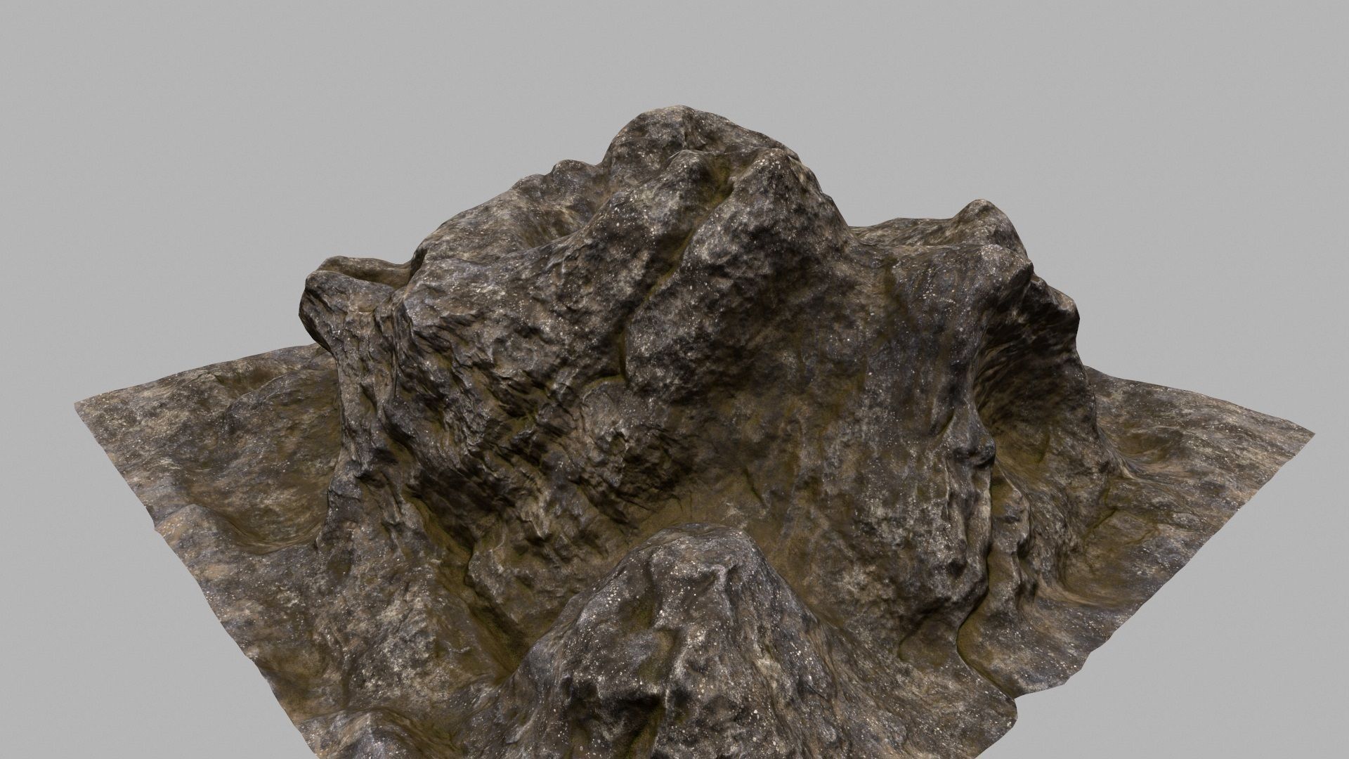 Rock with person 3D model_10