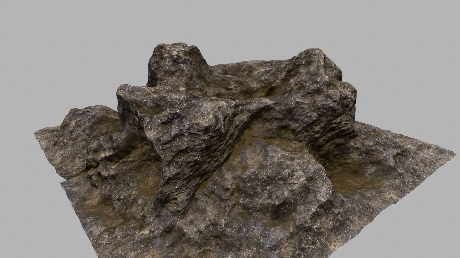Rock with person 3D model_7