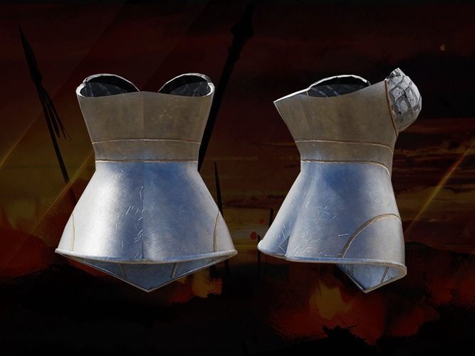 Breast Armor Dragon female lowpoly game asset Low-poly 3D model_6