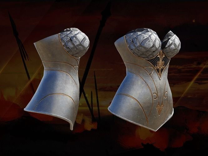 Breast Armor Dragon female lowpoly game asset Low-poly 3D model_5
