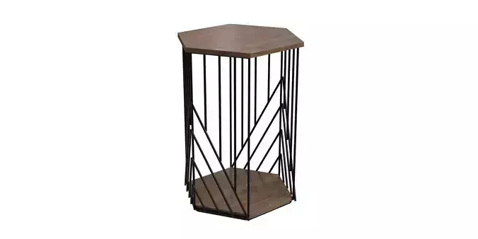 Hex Oak Effect Side Table