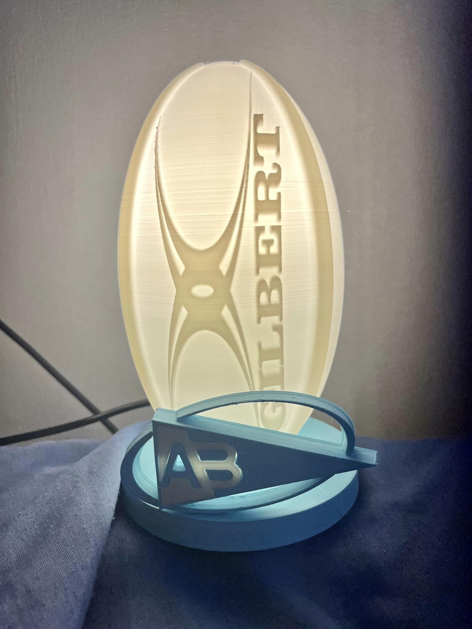 Lampe Rugby et logo aviron bayonnais  3D print model_2
