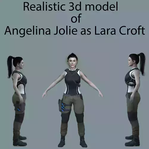 Angelina Jolie as Lara Croft Low-poly 3D model