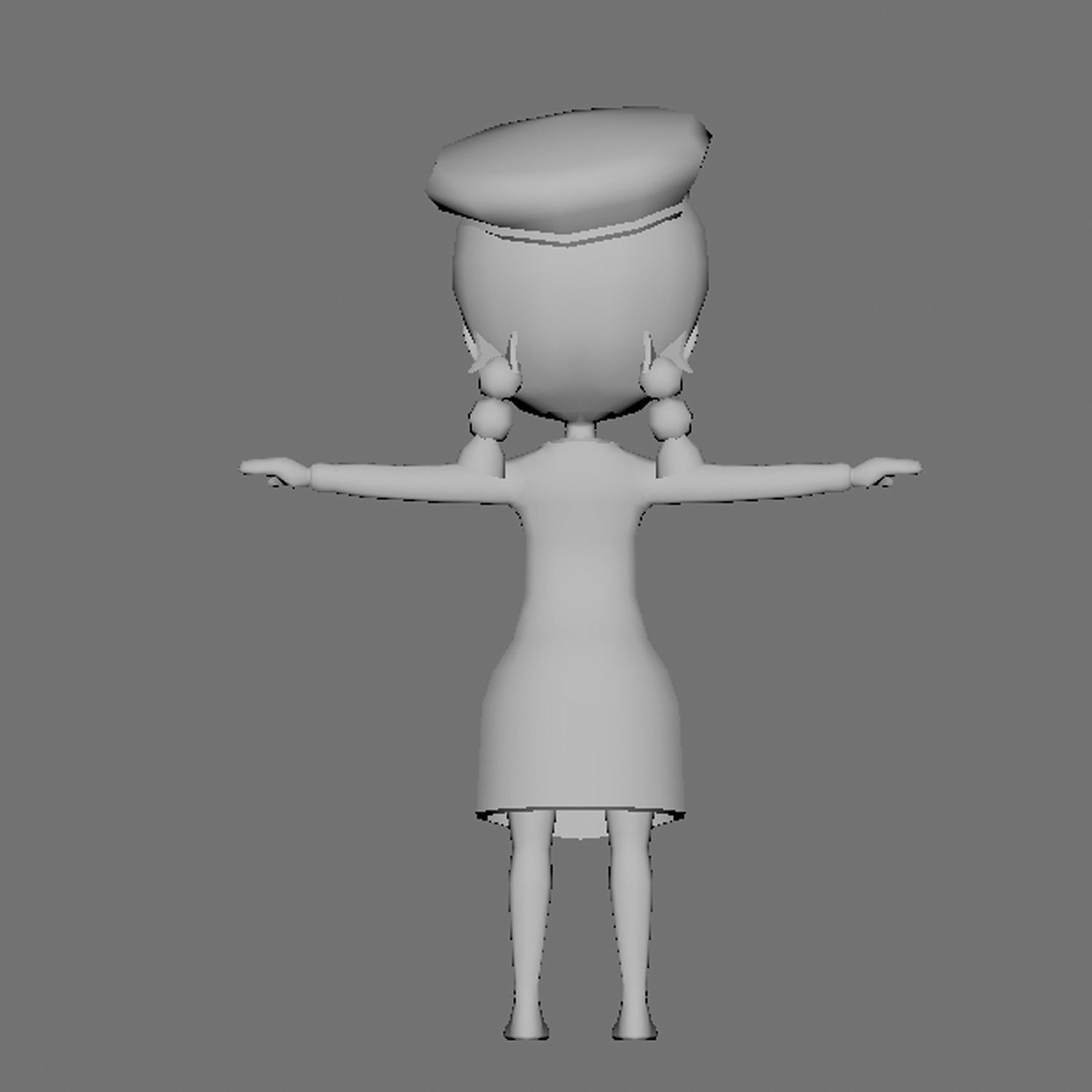 low-poly girl 3d model  Low-poly 3D model_6