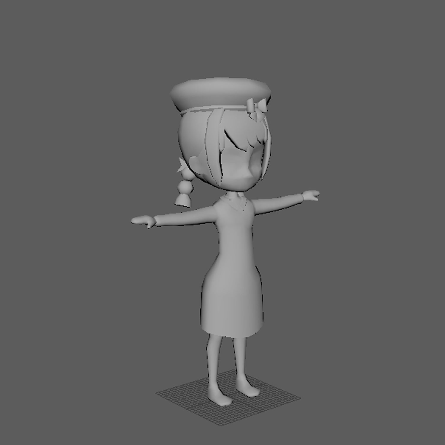 low-poly girl 3d model  Low-poly 3D model_3