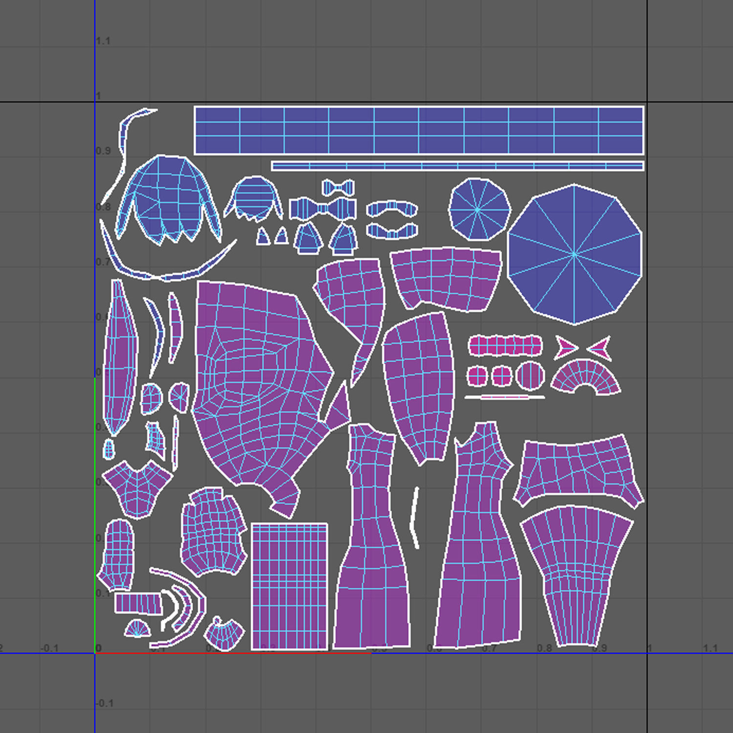 low-poly girl 3d model  Low-poly 3D model_8