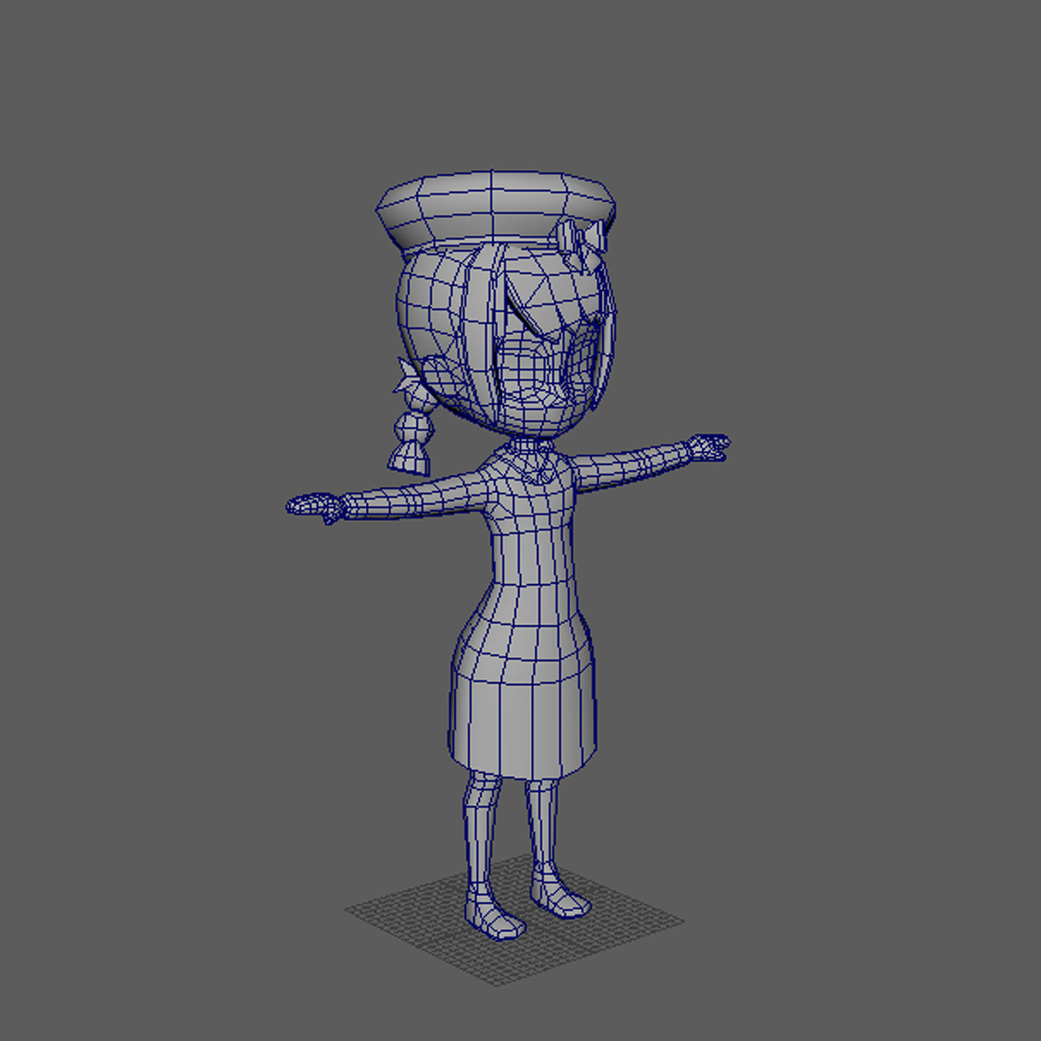 low-poly girl 3d model  Low-poly 3D model_2