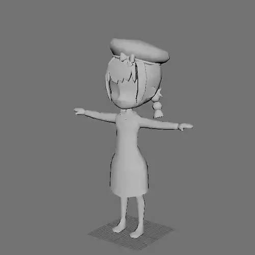 low-poly girl 3d model 