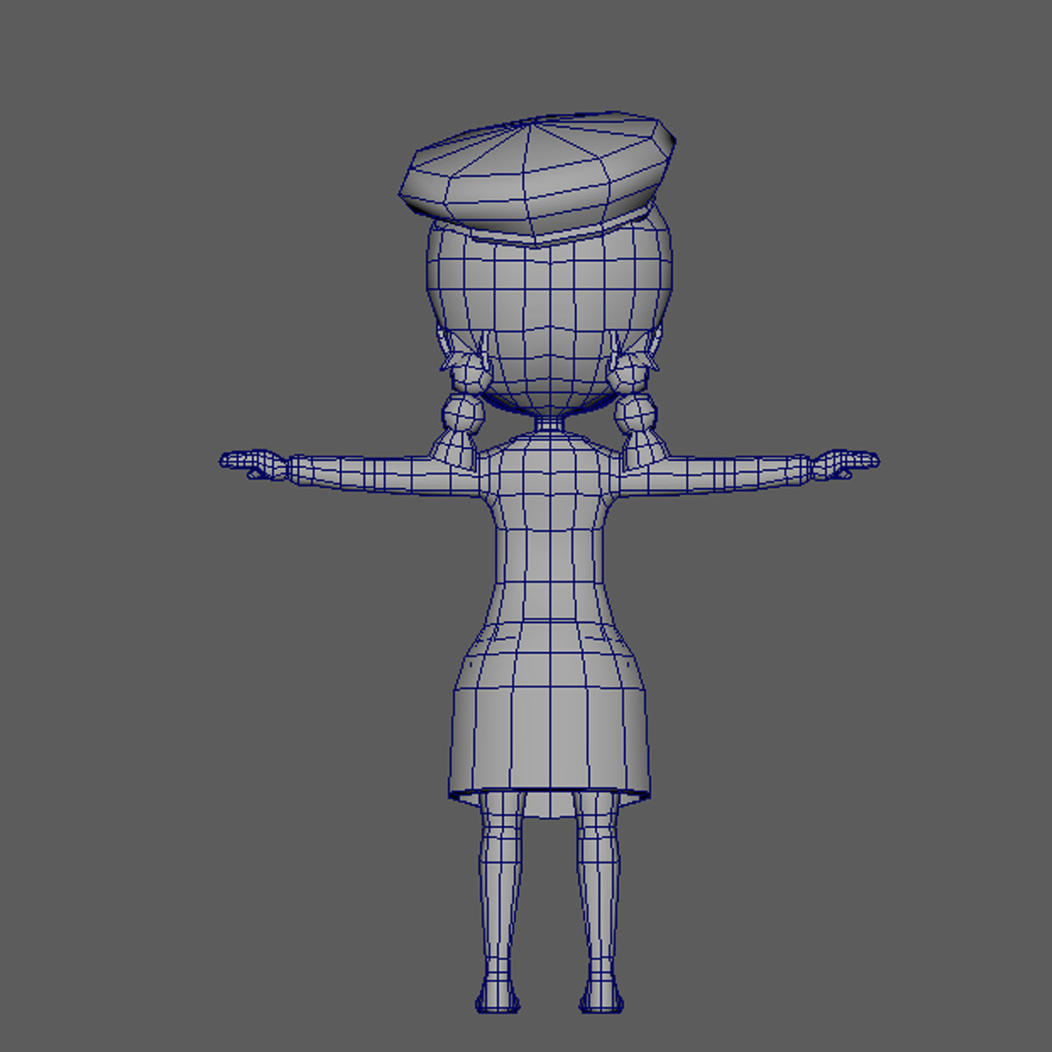 low-poly girl 3d model  Low-poly 3D model_7