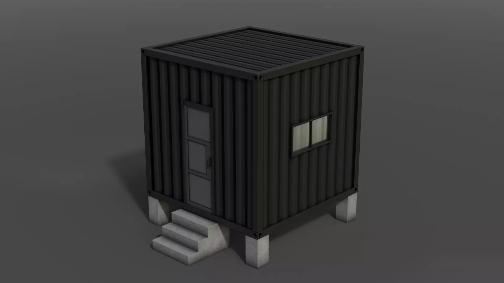 PBR Container House AA V3 Low-poly 3D model_0