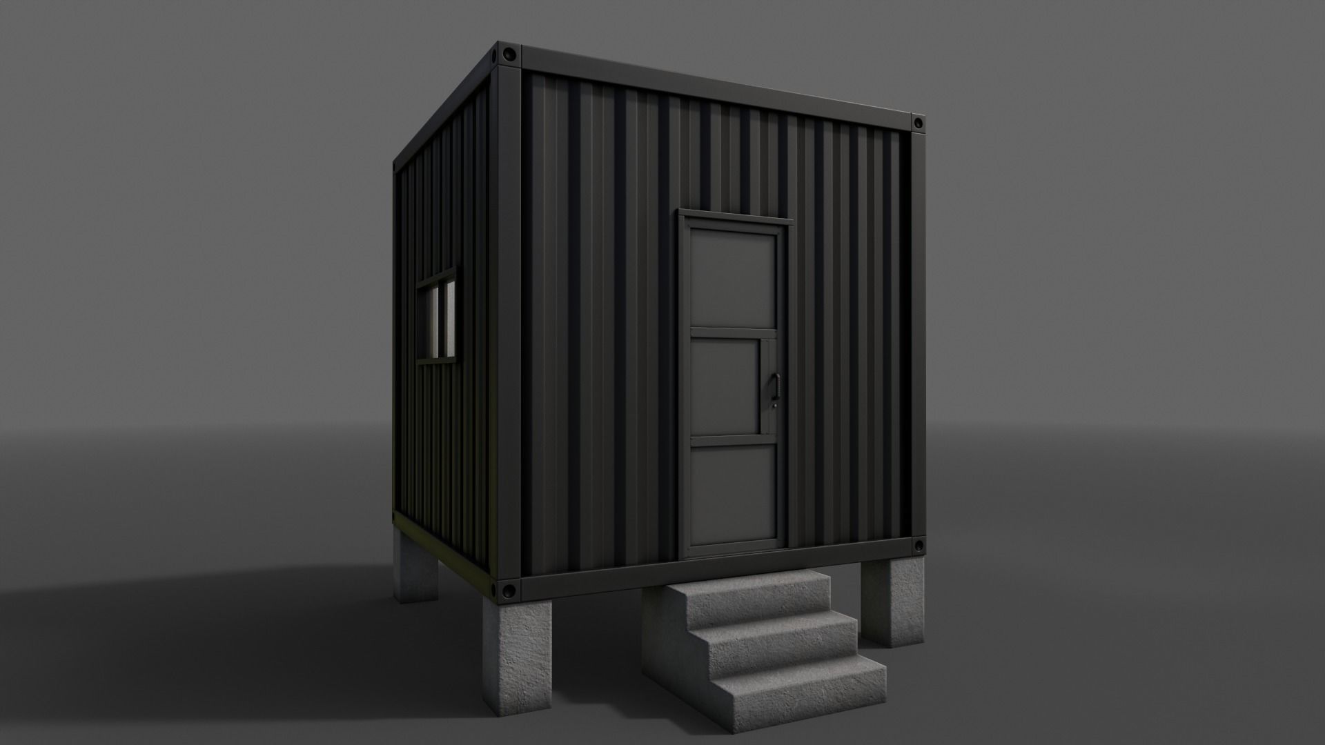PBR Container House AA V3 Low-poly 3D model_7
