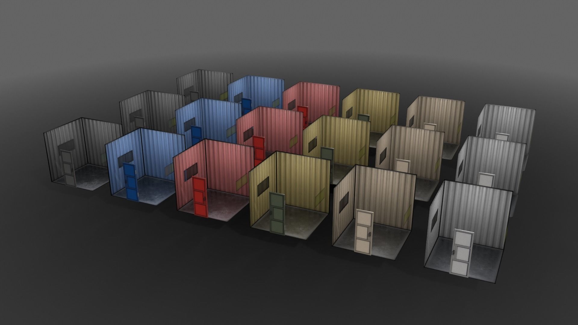 PBR Container House AA V3 Low-poly 3D model_6