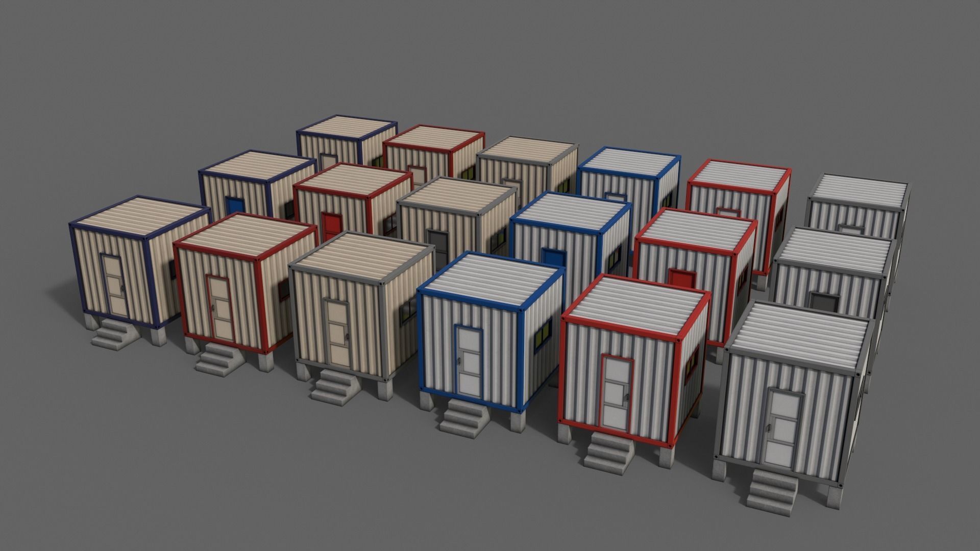 PBR Container House AA V3 Low-poly 3D model_2