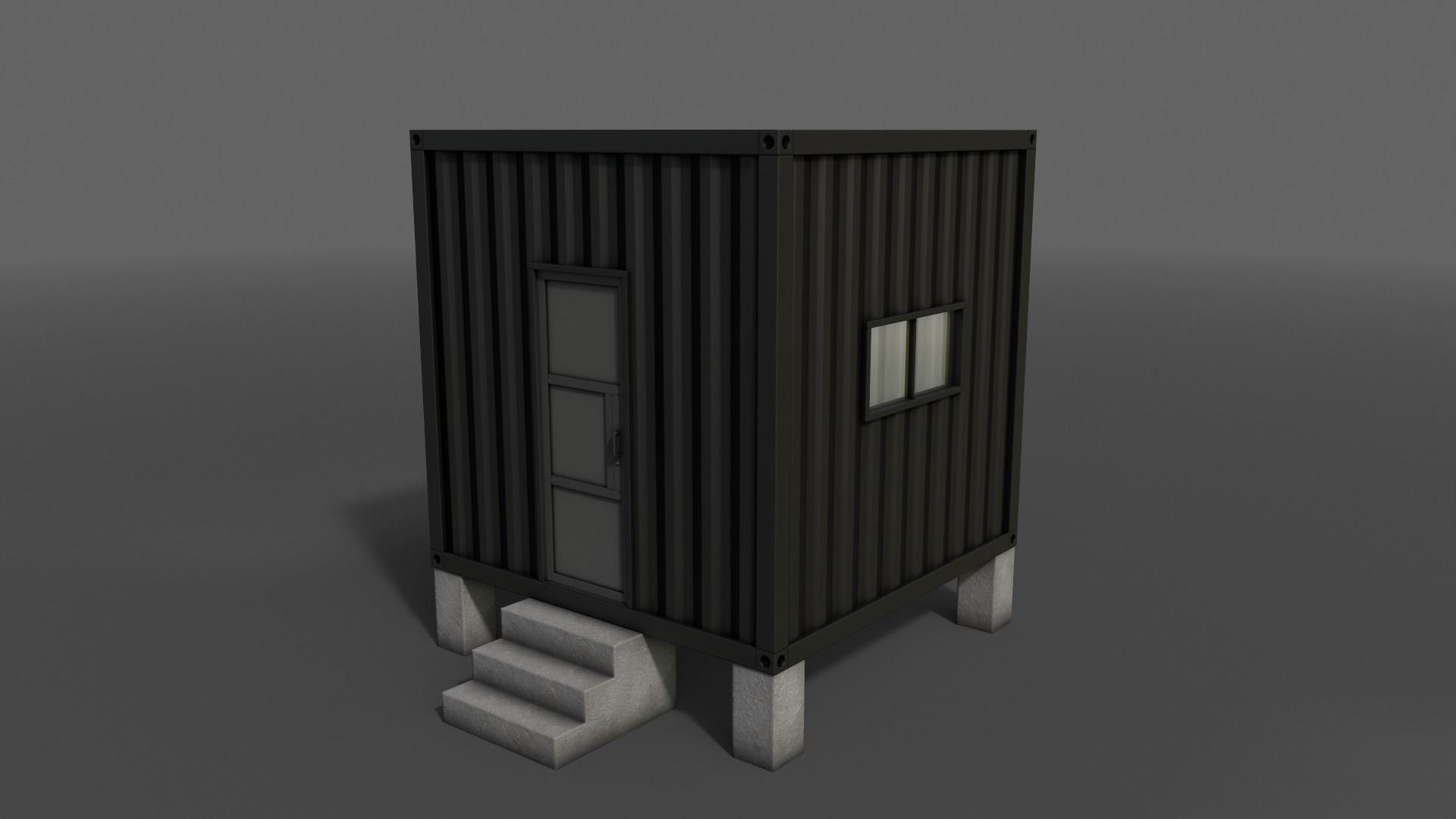 PBR Container House AA V3 Low-poly 3D model_10