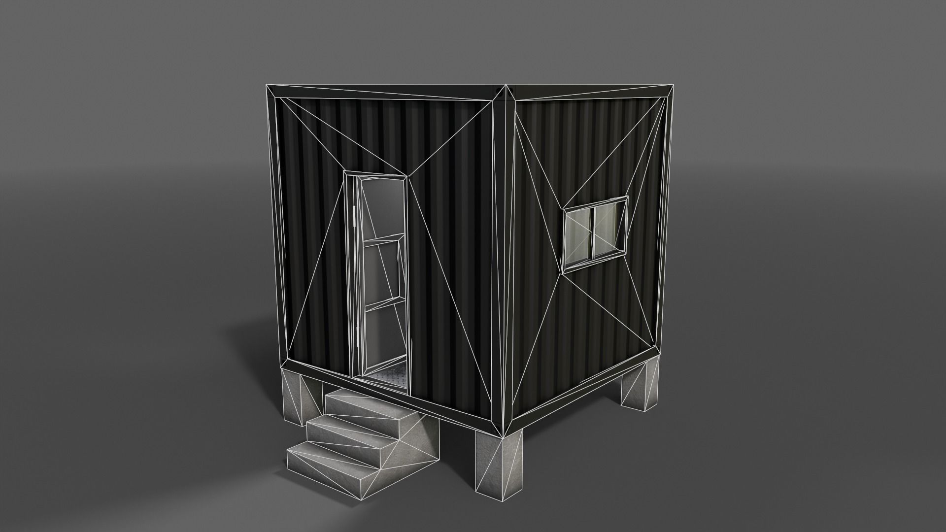 PBR Container House AA V3 Low-poly 3D model_12