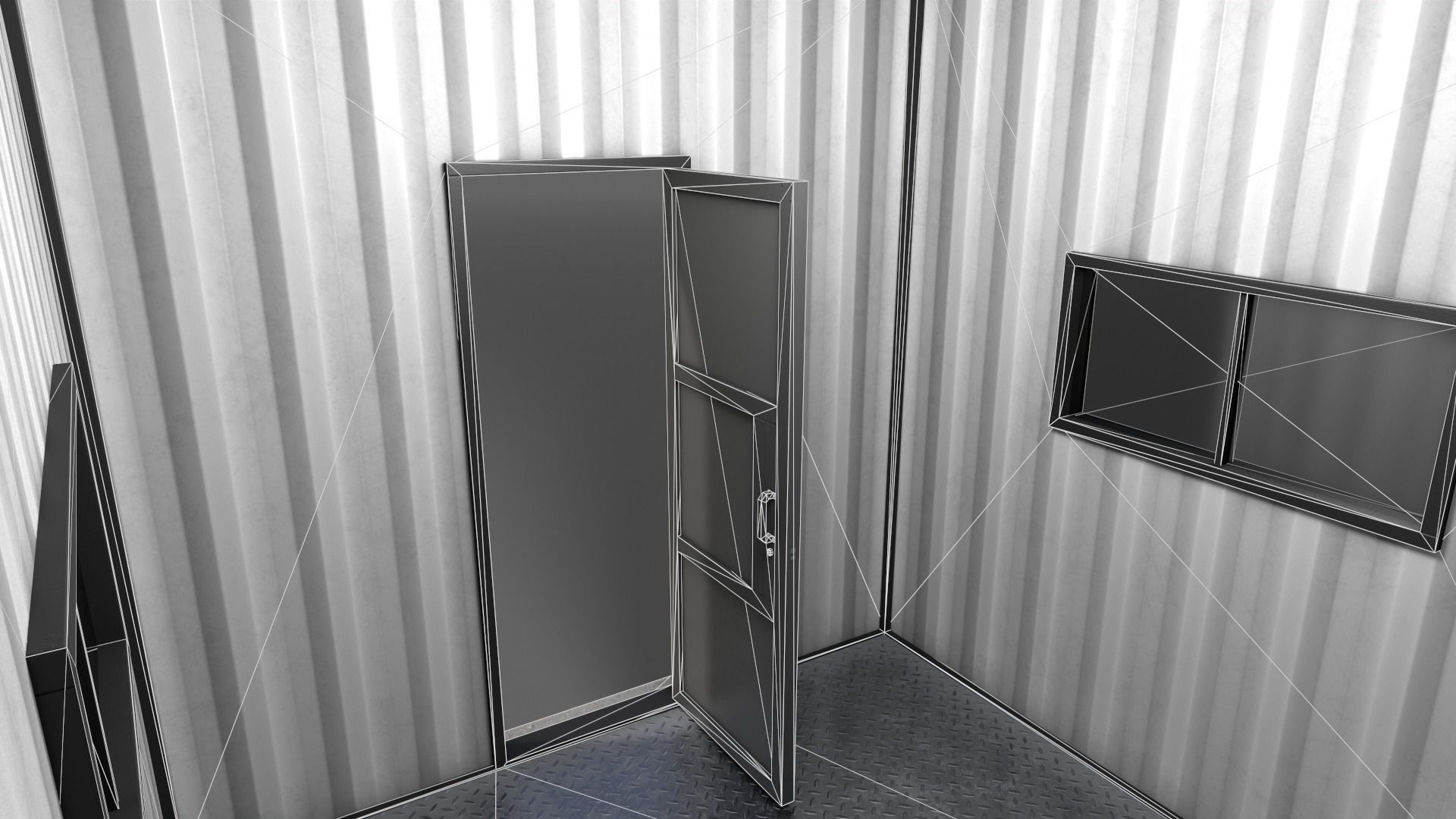 PBR Container House AA V3 Low-poly 3D model_15