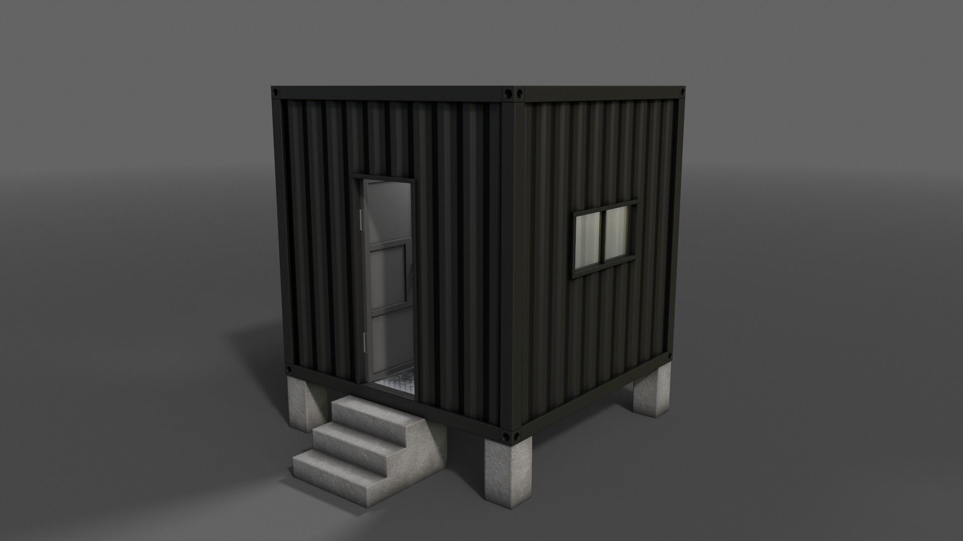 PBR Container House AA V3 Low-poly 3D model_11