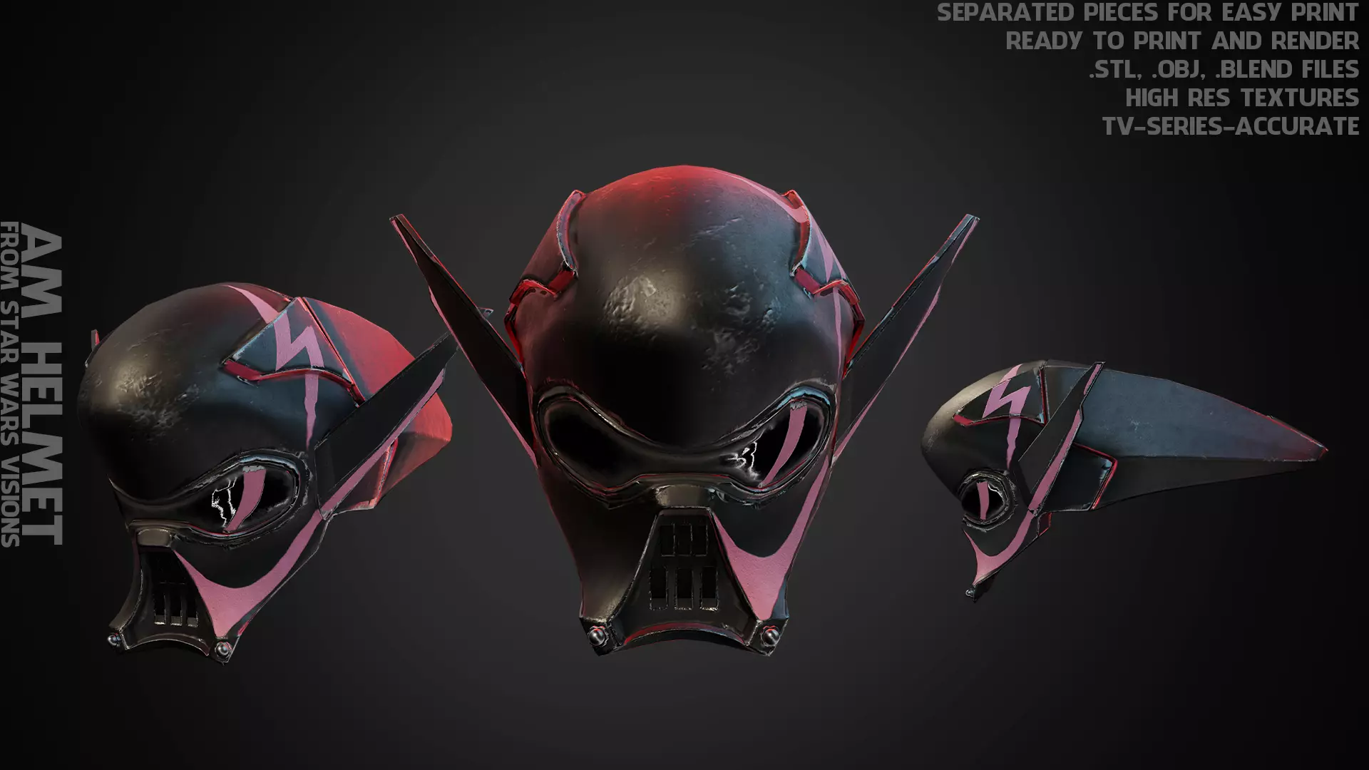 Star Wars Visions Am Helmet for Cosplay 3D print model_0