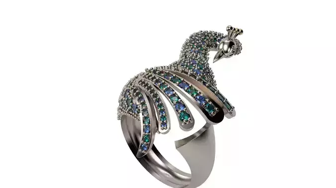 adjustable peacock ring