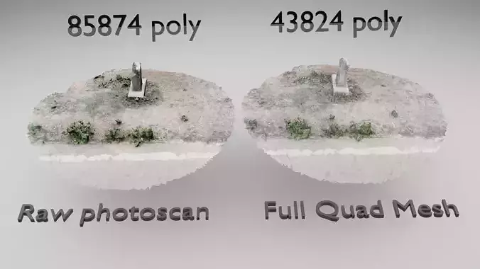 Roadside piller photoscan retopo model