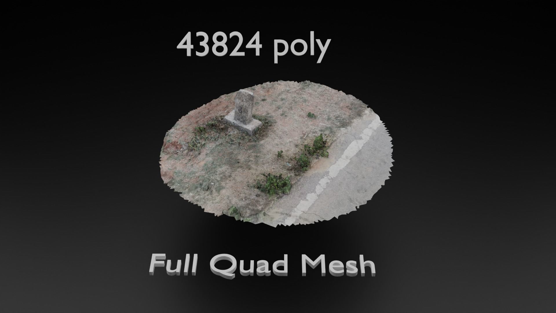 Roadside piller photoscan retopo model 3D model_1