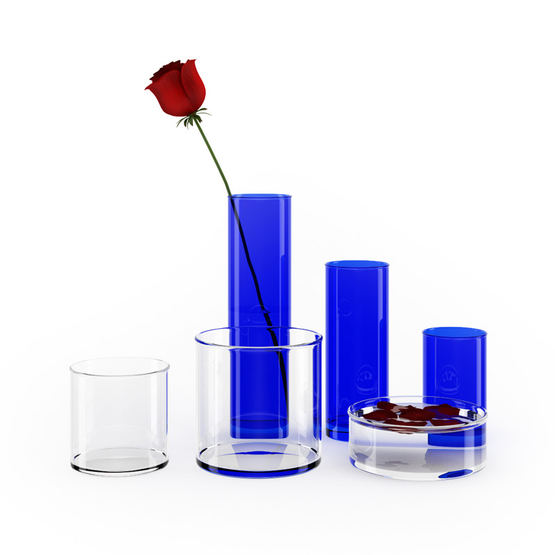 Rose and Vases Set 3D model_2