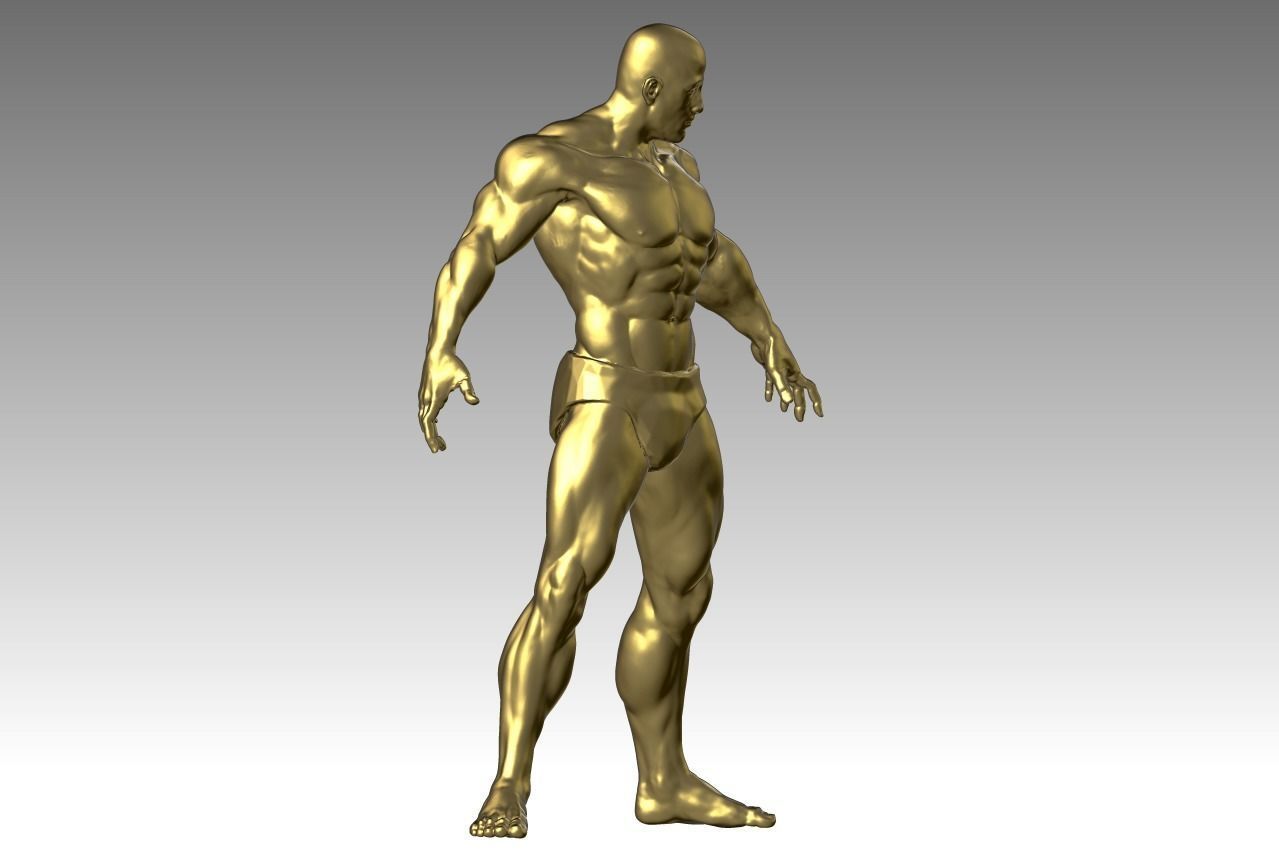 Hunk man 3D model figure male figure muscle human body 3D print model_2